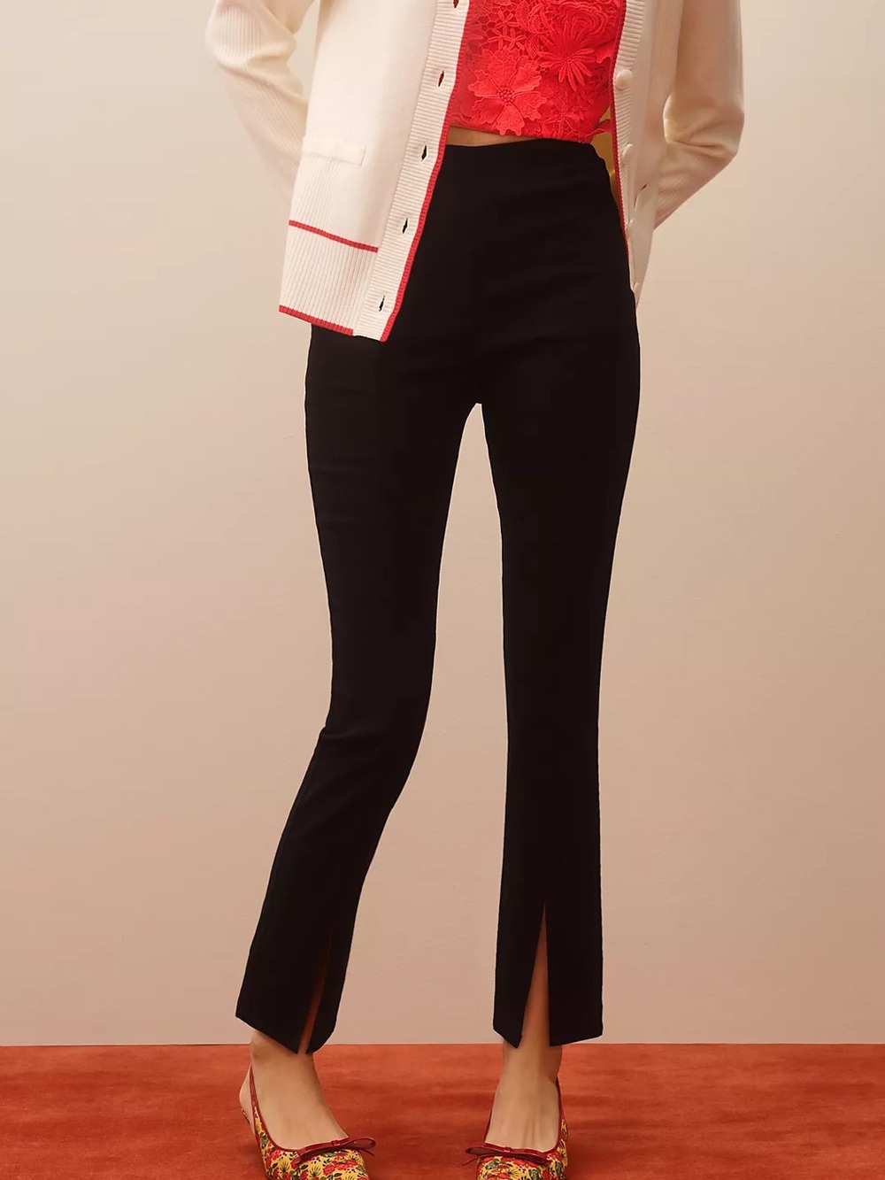 Maeve Split-Front Pull-On Pants